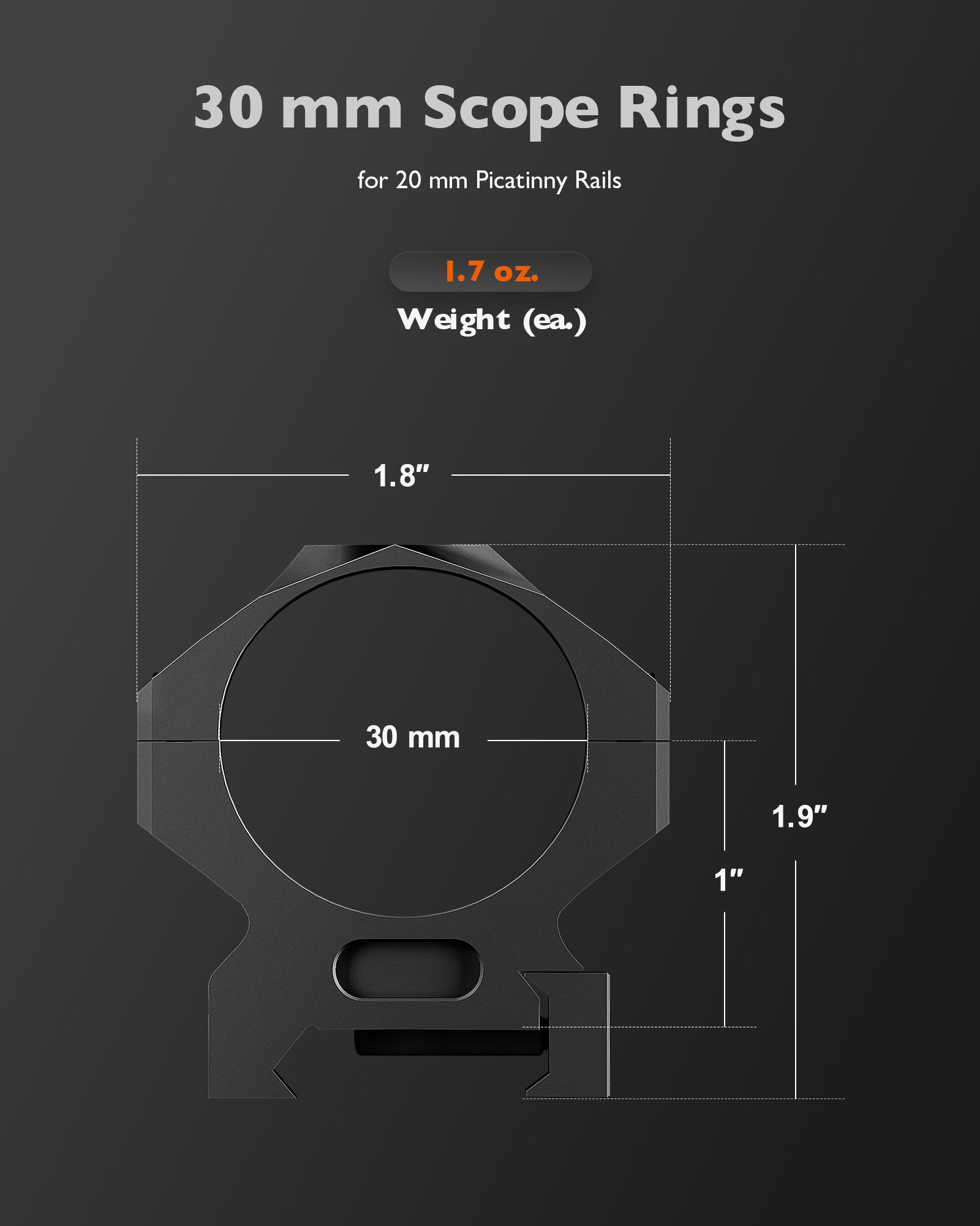 Gulltoppr 1.0 in 30-34mm Rifle Scope Rings